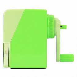 Точилка механическая ЮНЛАНДИЯ "Пастель", для чернографитных и цветных карандашей, корпус зелёный, 272000