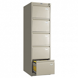 Шкаф картотечный ПРАКТИК "AFC-05", 1634х470х646 мм, 5 ящиков для 275 подвесных папок, формат папок Foolscap или A4 (БЕЗ ПАПОК)