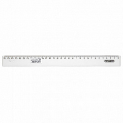 Линейка пластиковая 30 см, ПИФАГОР, прозрачная, бесцветная, 210611
