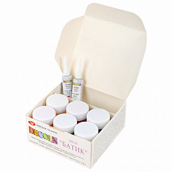 Краски по ткани акриловые "Декола" "Батик по шелку", НАБОР 6 цветов по 50 мл + резерв 2 тубы по 18 мл, Невская Палитра, 4441448