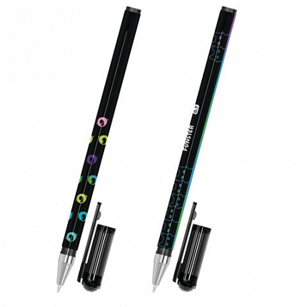 Ручка шариковая с принтом FUNSTER STICK "BLACK CAT", СИНЯЯ, SOFT TOUCH покрытие, узел 0,7 мм, линия 0,35 мм, 144391