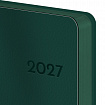 Ежедневник датированный 2027, А5, 138х213 мм, BRAUBERG "Flexi", под кожу, гибкий, глубокий зеленый, 118221