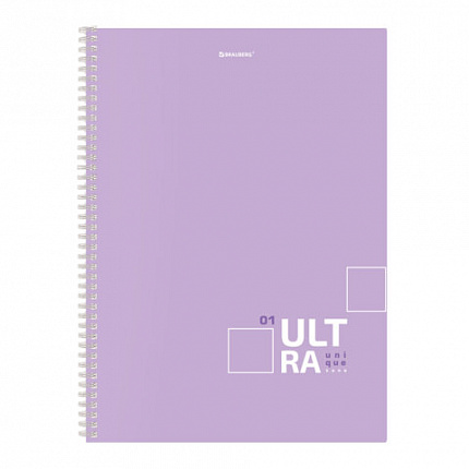 Тетрадь А4, 96 л., BRAUBERG, гребень, клетка, матовая ламинация, "UltraTone" (микс в спайке), 405317