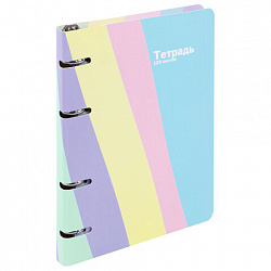 Тетрадь на кольцах А5 160х212 мм, 120 л., картон, матовая ламинация, клетка, BRAUBERG, кросс-серия PASTEL, 405197