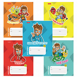 Тетрадь 12 л., HATBER линия, обложка картон, "Влад А4" (микс в спайке), 082390, 12Т5В2