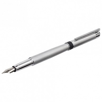 Ручка подарочная перьевая GALANT "SPIGEL", корпус серебристый, детали хромированные, узел 0,8 мм, 143530