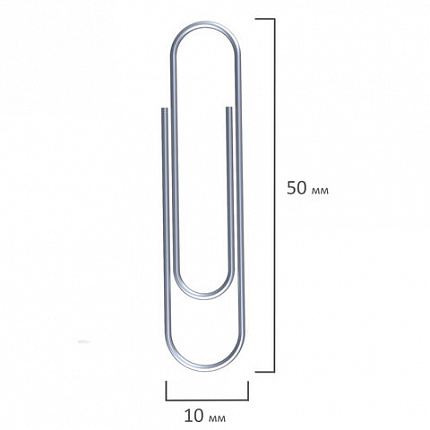 Скрепки большие 50 мм, STAFF, оцинкованные, 50 шт., в картонной коробке, РОССИЯ, 224800