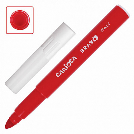 Фломастеры утолщенные CARIOCA (Италия) "Bravo", 12 цветов, суперсмываемые, 42755