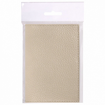 Обложка для паспорта натуральная кожа флоттер, кожаный уголок, бежевая, BRAUBERG, 238863