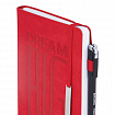 Ежедневник недатированный А5 138х213 мм BRAUBERG "BeStyle", под кожу, резинка, держатель, 160 л., красный, 116217