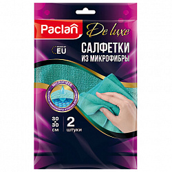 Салфетки из МИКРОФИБРЫ универсальные, 30х30 см, КОМПЛЕКТ 2 шт., 240 г/м2, PACLAN, 410310
