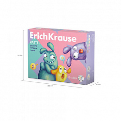 Гуашь ERICH KRAUSE "Jolly friends pastel" 12 цветов по 20 мл, картонная упаковка, 61419