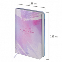 Ежедневник датированный 2026 А5 138x213 мм, BRAUBERG "Vista", под кожу твердый, "Pastel", 117458