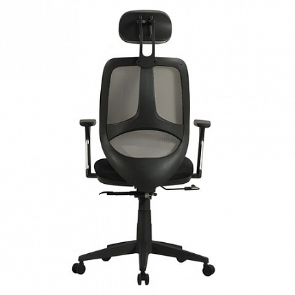 Кресло BRABIX "Saturn ER-400", с подголовником, комбинированное, черное/серое, 530871