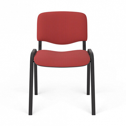 Стул для персонала и посетителей "ИЗО", черный каркас, ткань черно-красная, В-9/С-16
