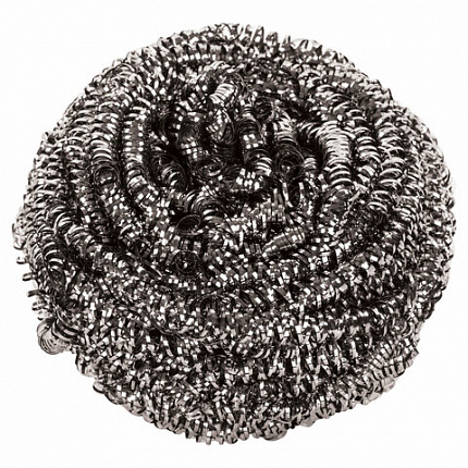 Губка (мочалка) металлическая, спиральная, 27 г, СРЕДНЯЯ, для посуды, гриля, плиты, YORK, 2010