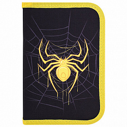 Пенал BRAUBERG с наполнением, 1 отделение, 1 откидная планка, 24 предмета, 21х14 см, "Venomous spider", 271526