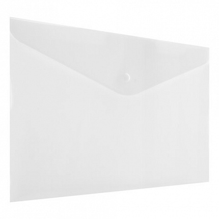 Папка-конверт с кнопкой А4 BRAUBERG UNIVERSAL, до 100 листов, прозрачная, 0,15 мм, 273070