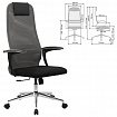 Кресло офисное BRABIX PREMIUM "Ultimate EX-801" хром, плотная двойная сетка Х2, черное/серое, 532918