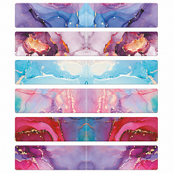 Закладки для книг МАГНИТНЫЕ, "АССОРТИ 5 ДИЗАЙНОВ ABSTRACTION", 6 штук, 60x20 мм, FUNSTER (ФАНСТЕР), 116653