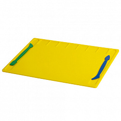 Доска для лепки с отделениями и 2 стеками А4, 280х200 мм, желтая, BRAUBERG KIDS, 271144