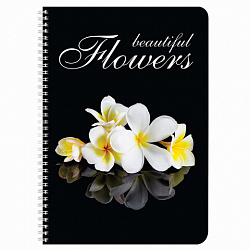 Тетрадь А4, 96 л., BRAUBERG, гребень, клетка, обложка картон, КРАСИВЫЕ ЦВЕТЫ, 403072