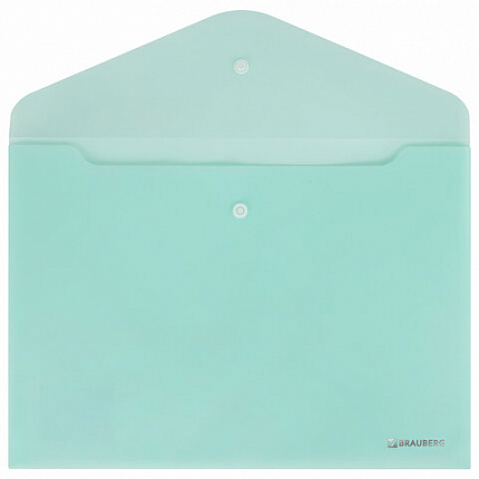 Папка-конверт с кнопкой А4, КОМПЛЕКТ 5 шт., пастельные цвета ассорти, BRAUBERG "PASTEL", 0,18 мм, 272866