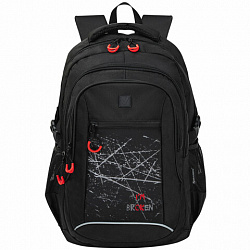 Рюкзак BRAUBERG CONTENT универсальный, 3 отделения, светоотражающий принт, "Br(ok)en", 47х33х18 см, 273845