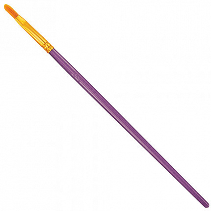 Кисти набор 10 шт., синтетика, фиолетовые, № 2/0-8 (Круглые; Овальные; Плоские; Лайнеры), WBZ, 201086