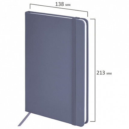 Блокнот А5 138x213 мм, BRAUBERG "Basic", под кожу, 80 л., клетка, ассорти, CLASSIC, 116231