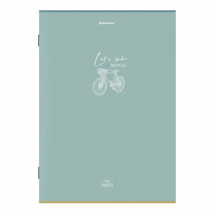 Тетрадь А4, 96 л., BRAUBERG, скоба, клетка, глянцевый лак, "Pastel", (микс в спайке), 405323