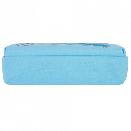 Пенал-косметичка ЮНЛАНДИЯ, 2 отделения, мягкий, "Зайка", голубой, 20х7х9 см, 228987