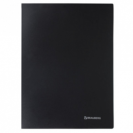 Папка 30 вкладышей BRAUBERG "Office", черная, 0,5 мм, 222632