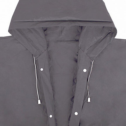 Дождевик плащ на кнопках, EVA, многоразовый прочный, чехол в комплекте, универсальный размер, серый, SHAMAANI (ШАМААНИ), 610936