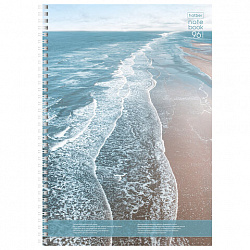 Тетрадь А4, 96 л., HATBER, гребень, клетка, глянцевый УФ-лак, карман, "Aqualife", 094203, 96Ткм4В1гр_2339