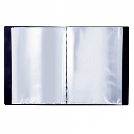 Папка 30 вкладышей BRAUBERG "Office", черная, 0,5 мм, 222632