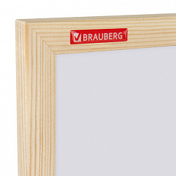 Доска магнитно-маркерная 60х90 см, деревянная рамка, BRAUBERG "Wood", 238796
