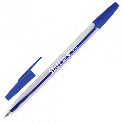 Ручки шариковые STAFF "C-51", НАБОР 10 шт., АССОРТИ, узел 1 мм, линия письма 0,5 мм, 142818