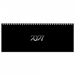 Планинг датированный 2027 285х112 мм, STAFF, гребень, картонная обложка, 64 листа, "Black style", 117854