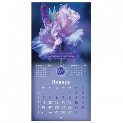Календарь настенный перекидной 2027 г., BRAUBERG, 12 листов, 28,5х57 см, "Floral", 118425