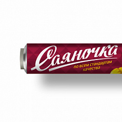 Фольга пищевая 29 см х 50 м, 9 мкм, универсальная, САЯНСКАЯ ФОЛЬГА в пленке, САЯНОЧКА С50П-290х12