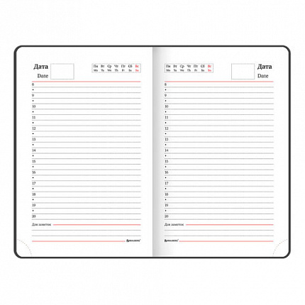 Ежедневник недатированный МАЛЫЙ ФОРМАТ А6 (100х150 мм) BRAUBERG "Select", балакрон, 160 л., темно-синий, 123481