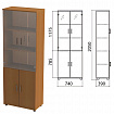 Шкаф закрытый со стеклом "Монолит", 740х390х2050 мм, цвет орех гварнери (КОМПЛЕКТ)