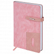 Ежедневник недатированный А5 138х213 мм BRAUBERG "Cowboy", под кожу, застежка 160 л., розовый, 116199