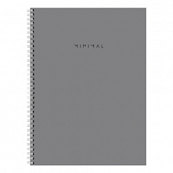 Тетрадь А4, 120 л., BRAUBERG, гребень, клетка, матовая ламинация, "Minimal Classic", 405640