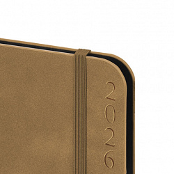 Ежедневник датированный 2026, А5, 151х213 мм, BRAUBERG "Note", под кожу, держатель для ручки, бежевый, 117521