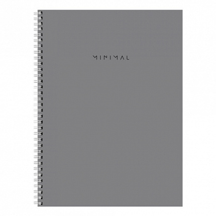 Тетрадь А4, 120 л., BRAUBERG, гребень, клетка, матовая ламинация, "Minimal Classic", 405640