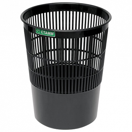 Корзина для бумаг, 14 л, сетчатая, черная, КР51