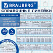 Линейки пластиковые 20 см справочные BRAUBERG, НАБОР 5 шт., для 1-11 классов, пенал, 210893