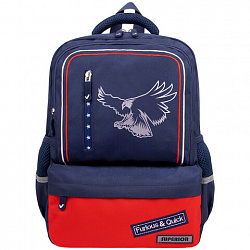 Рюкзак BRAUBERG STAR, 1 отделение, 5 карманов, "White eagle", синий, 40x29x13 см, 271427